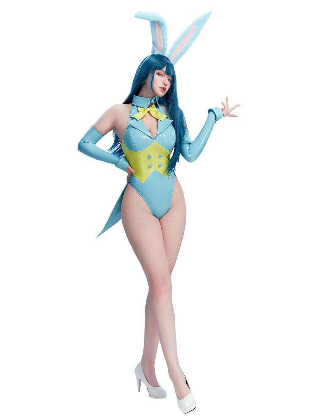1187 Bunny Costume Easter Bunny Girl Bodysuit Rabbit One-Piece Jumpsuit